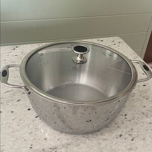 Princess House Stainless Steel Cooking Pot with Glass Lid